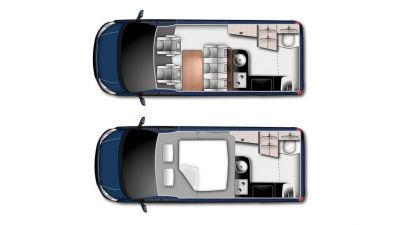 Raumaufteilung und Maße im Ford Custom Nugget Plus