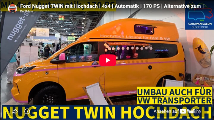 Ford Nugget TWIN mit Hochdach | 4x4 | Automatik | 170 PS | Alternative zum Ford Nugget L2 Hochdach