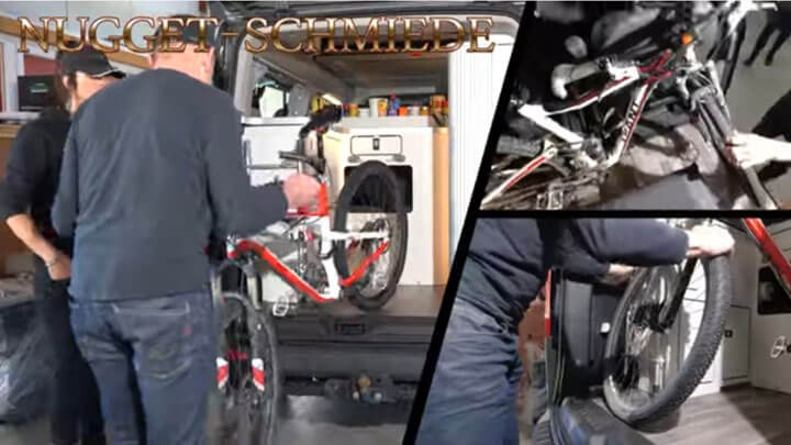 Fahrrad-Fixierung für den Ford Custom Nugget Plus, nicht möglich für California oder Marco Polo