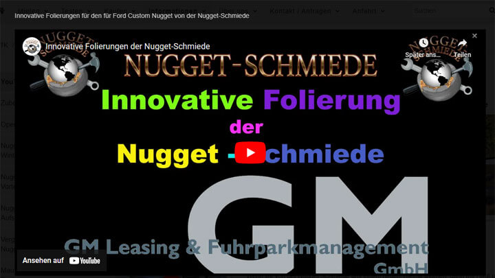 Innovative Folierungen für den für Ford Custom Nugget von der Nugget-Schmiede