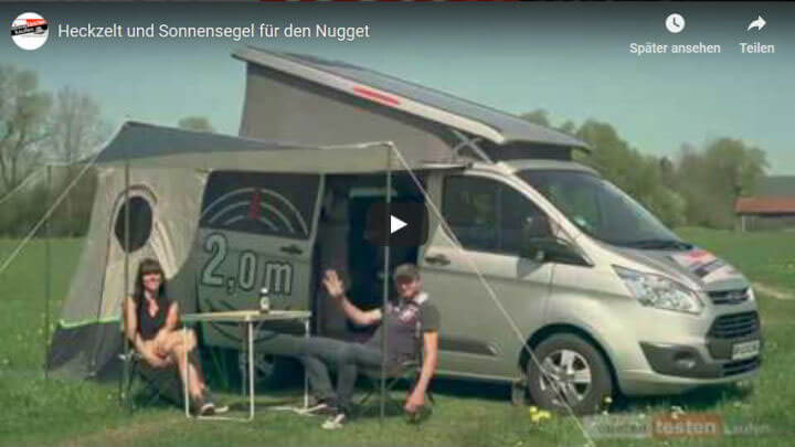 Heckzelt und Sonnensegel für den Nugget