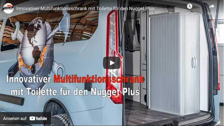 Innovativer Multifunktionsschrank mit Toilette im Heck für den Nugget Plus