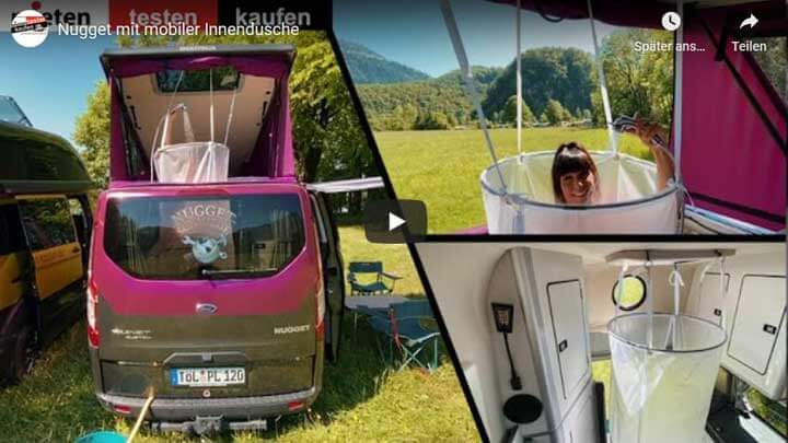 Der Nugget nun mit mobiler Innendusche