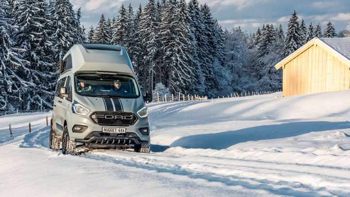 Fred, der Ford Custom Nugget Plus Allrad 4 x 4, Offroad im Wintertest in den Karpaten