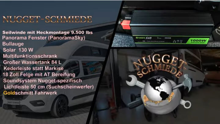 Ein Ford Transit Custom Nugget „full house“ von der Nugget-Schmiede aus Kochel am See