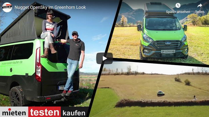 Der Ford Nugget OpenSky im Greenhorn-Look - Jetzt exklusiv bei Mieten-Testen-Kaufen