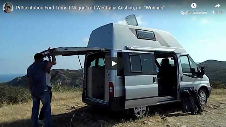 Wohnen im Ford Transit Nugget mit Westfalia-Ausbau