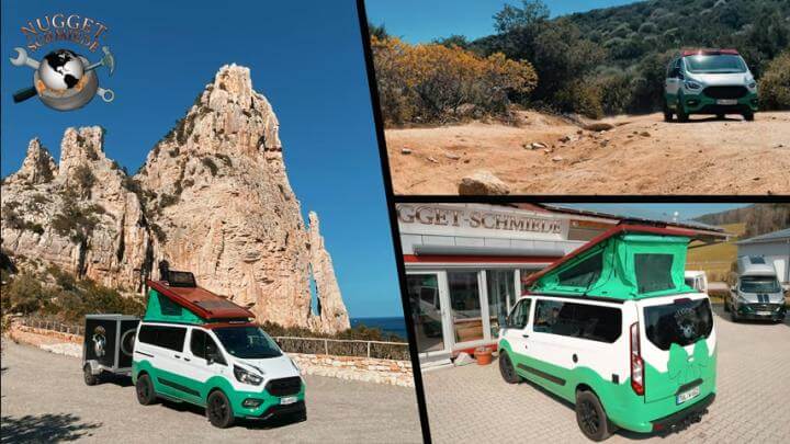 Erster tricolore Ford Custom Nugget Aufstelldach mit dem OpenSky 2.0 von der Nugget-Schmiede